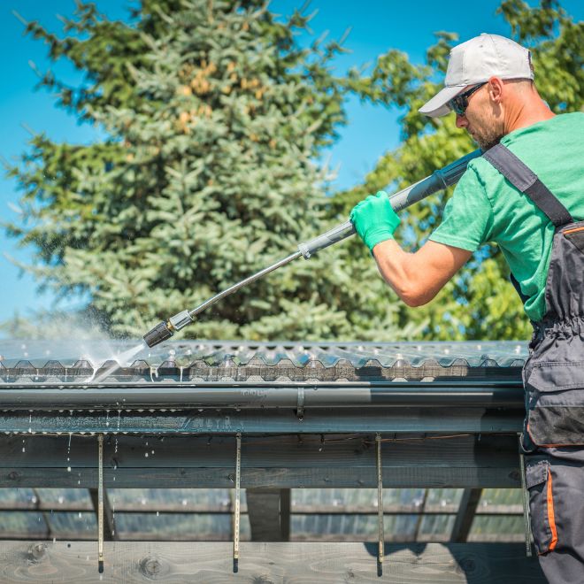 man cleaning Roof in Saint Johns, FL