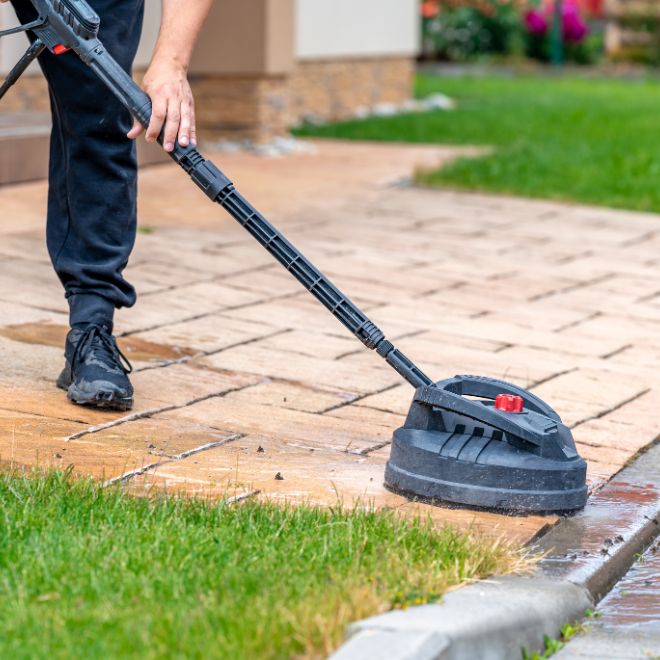 man cleaning a Sidewalk in Saint Johns, FL